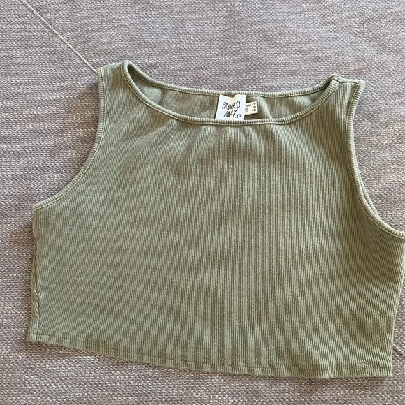 Princess Polly Olive Ribbed Top - Picture 1 of 3